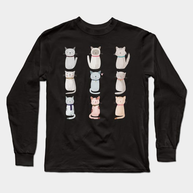 Cat family Long Sleeve T-Shirt by judithloske